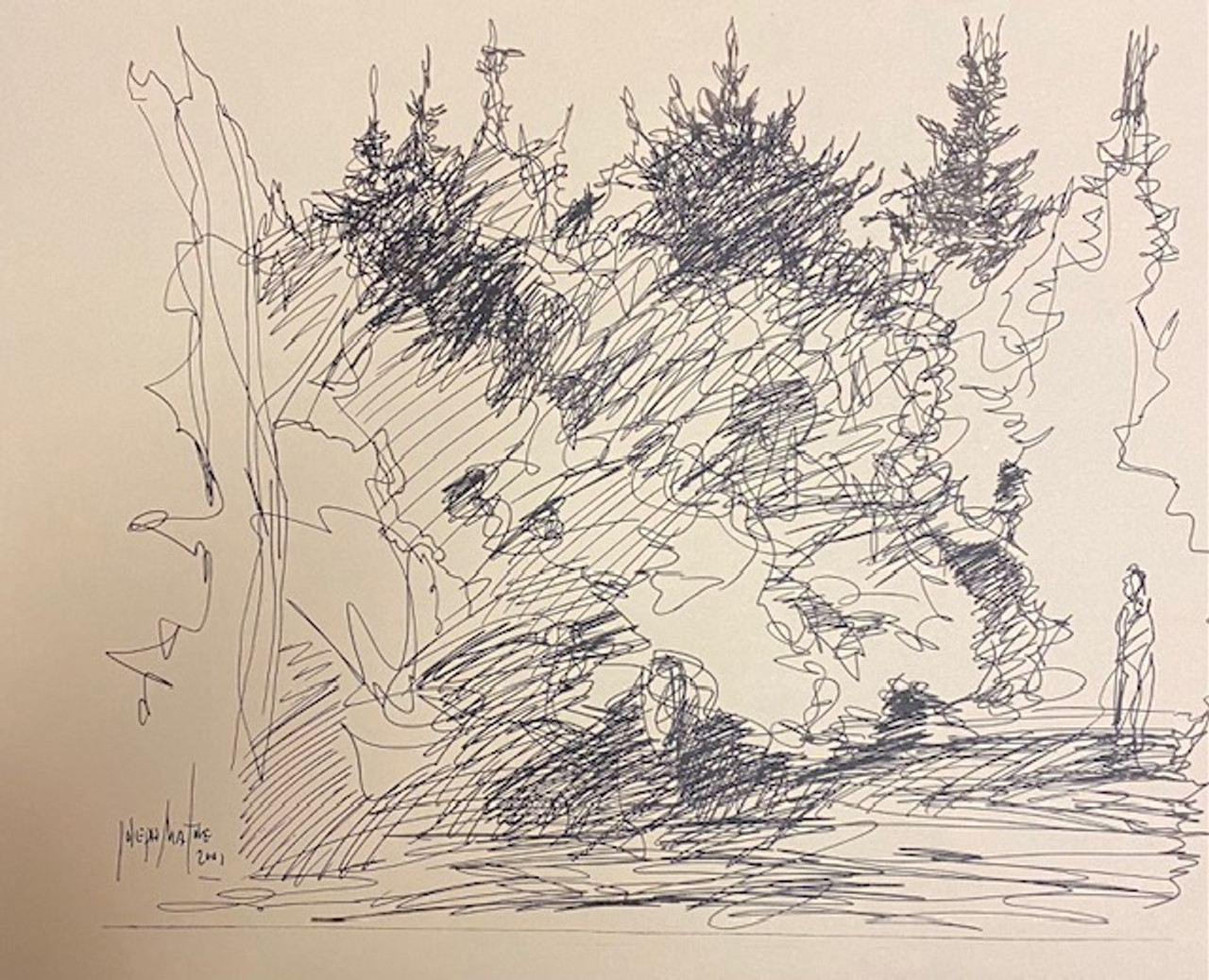 Forest sketch by Joseph Matose 8"x 11"