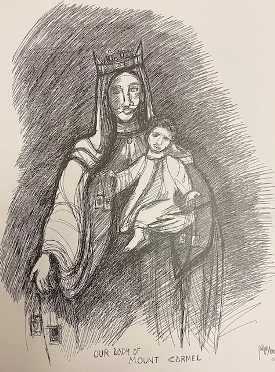 Our Lady of Mt. Carmel sketch by Joseph Matose 8"x 11"