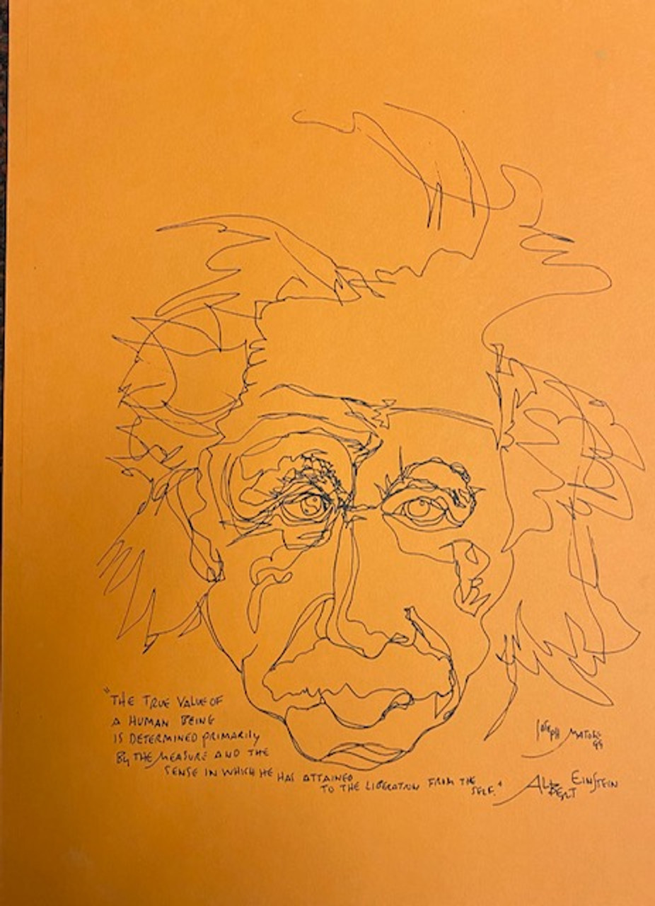 Albert Einstein on Orange sketch by Joseph Matose 8"x 11"