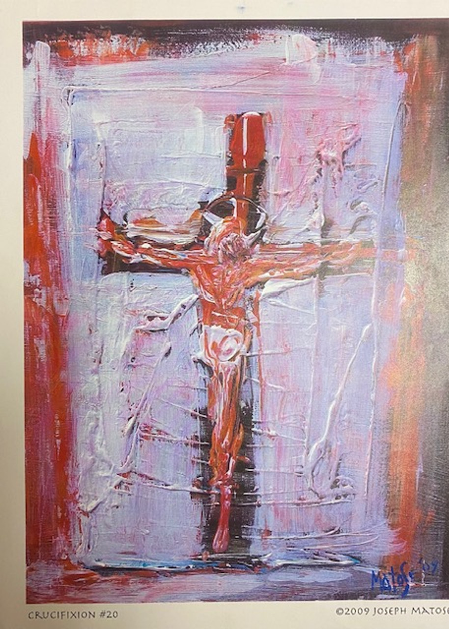 Modern art style Crucifix print by Joseph Matose 8"x 11"