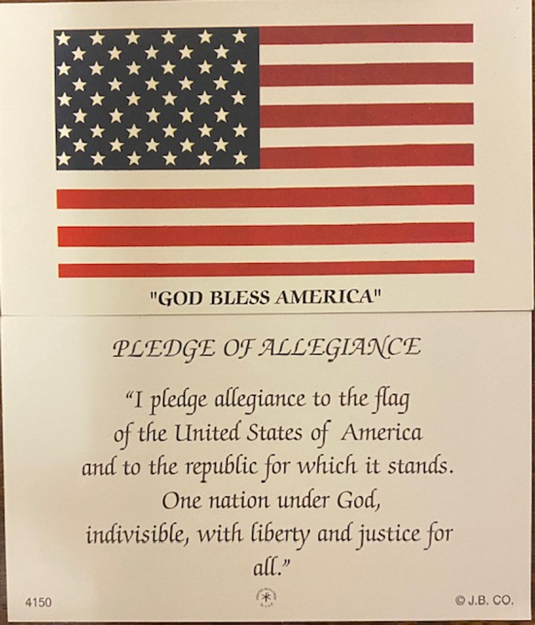 American Flag with Pledge of Allegiance