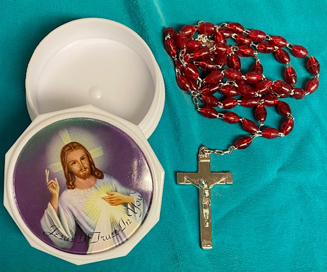 Divine Mercy Rosary box with Red Rosary