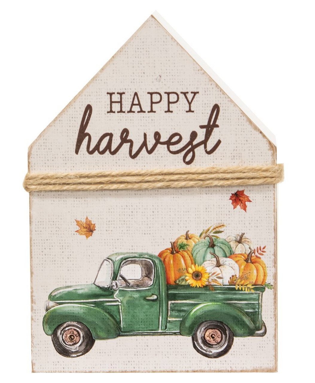Happy Harvest - House shaped wood sitter