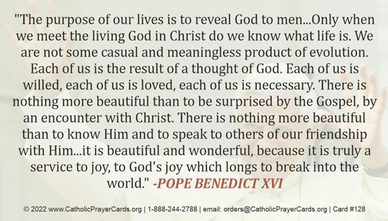 Memorial Prayer Card - Pope Benedict XVI with quote