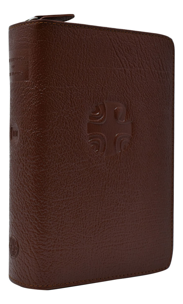 Zippered Leather Breviary Cover for Volume 3 of the Standard Size Breviary -Weeks 1-17 Ordinary Time--Brown Cover