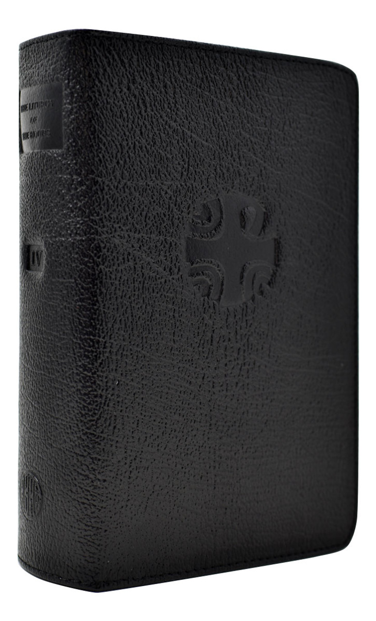 Black Leather Zippered Breviary Cover for Volume 4 of the Liturgy of the Hours Standard Print--Weeks 18-34 Ordinary Time