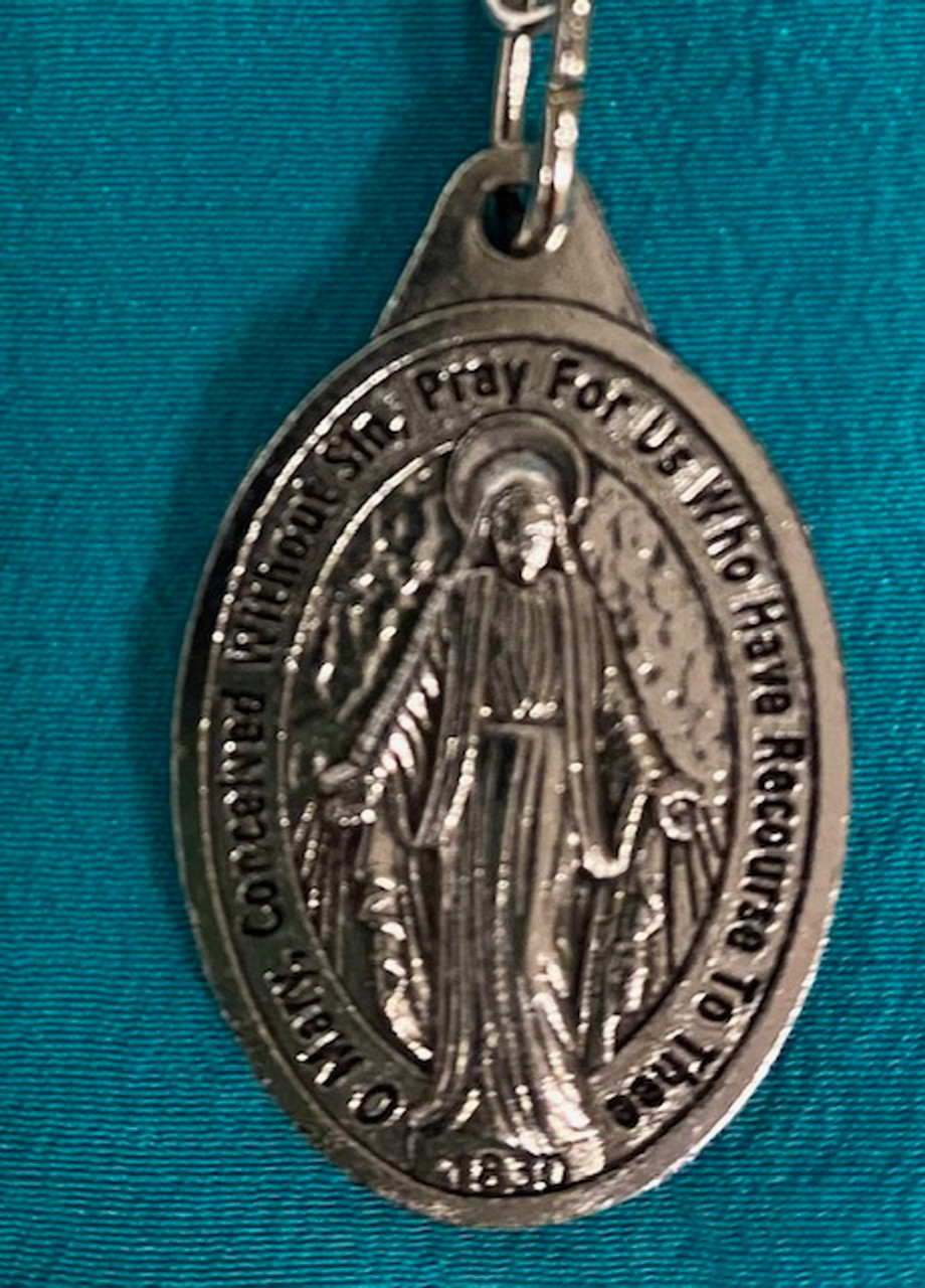 Set of 2 - Miraculous Medal on 21" silver-toned chain & 35-page Booklet 'Light, Wind and Water'