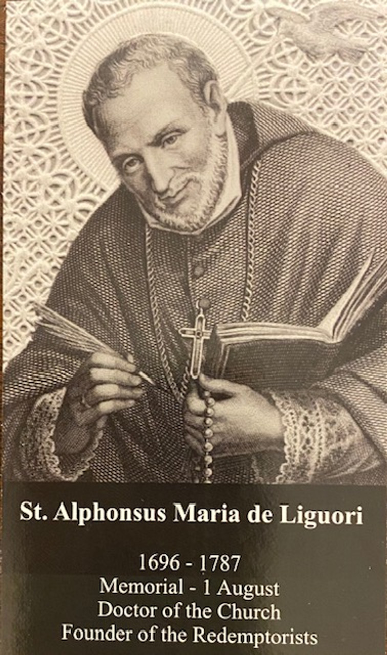St. Alphonsus Maria De Liguori card with quotes