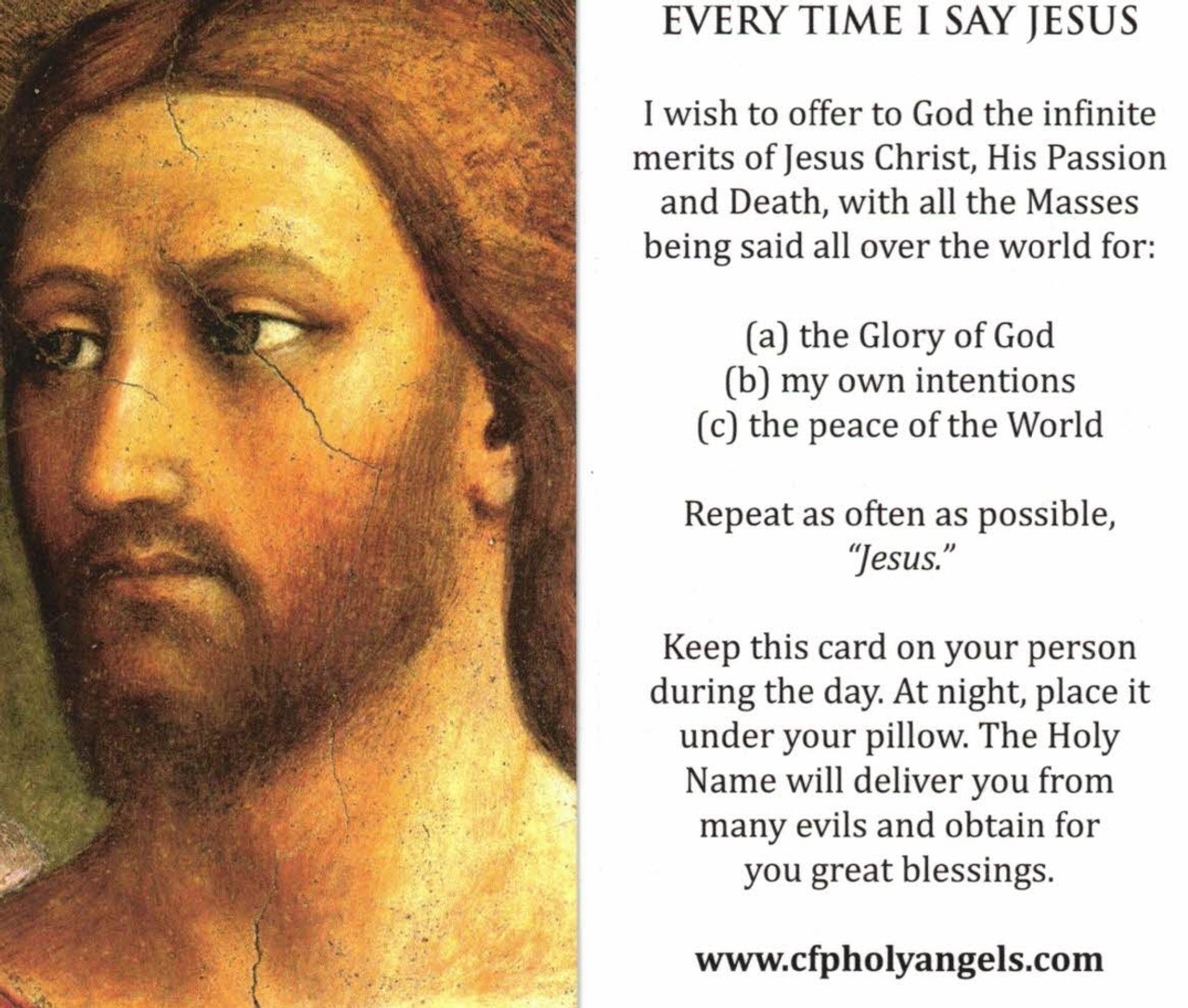 Jesus Name Prayer Card