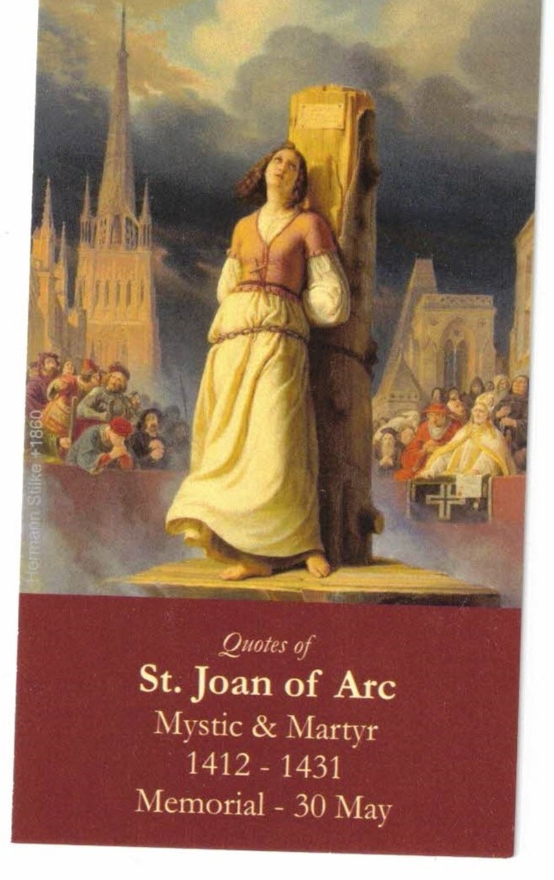 Saint Joan of Arc Prayer Card with Quotes from Saint Joan