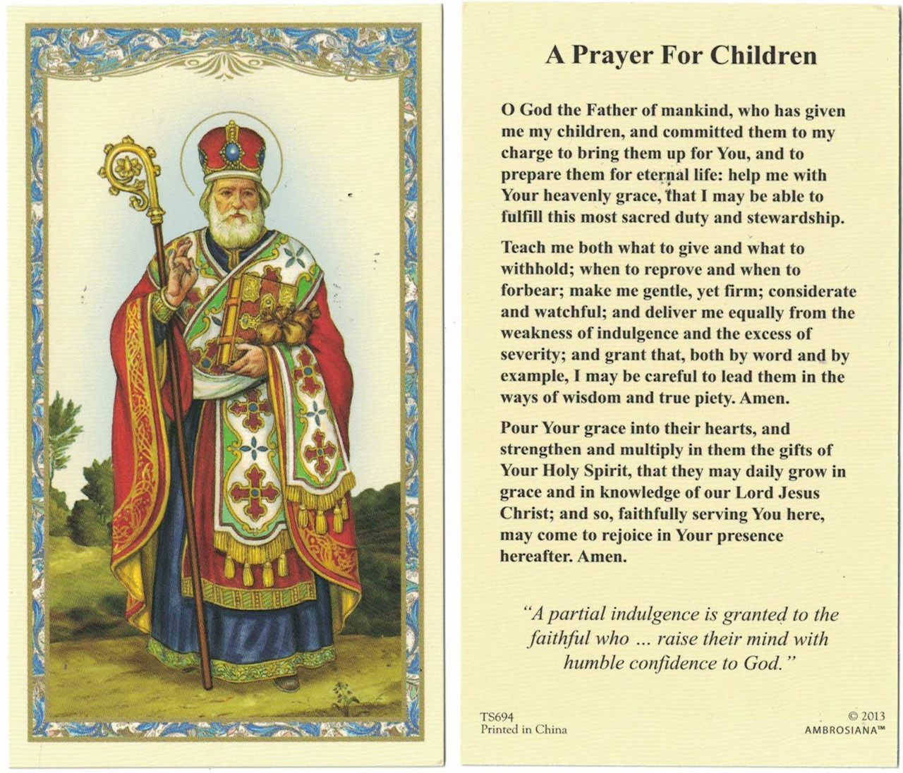 A Prayer For Children (St Nicholas)