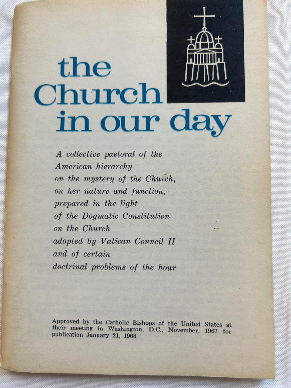 "A collective pastoral of the American hierarchy on the mystery of the Church, on her nature and function, prepared in the light of the Dogmatic Constitution on the Church adopted by Vatican Council II and of certain doctrinal problems of the hour."-Cover

This is a used book and is sold as is. It may contain markings and previous evidence of use.