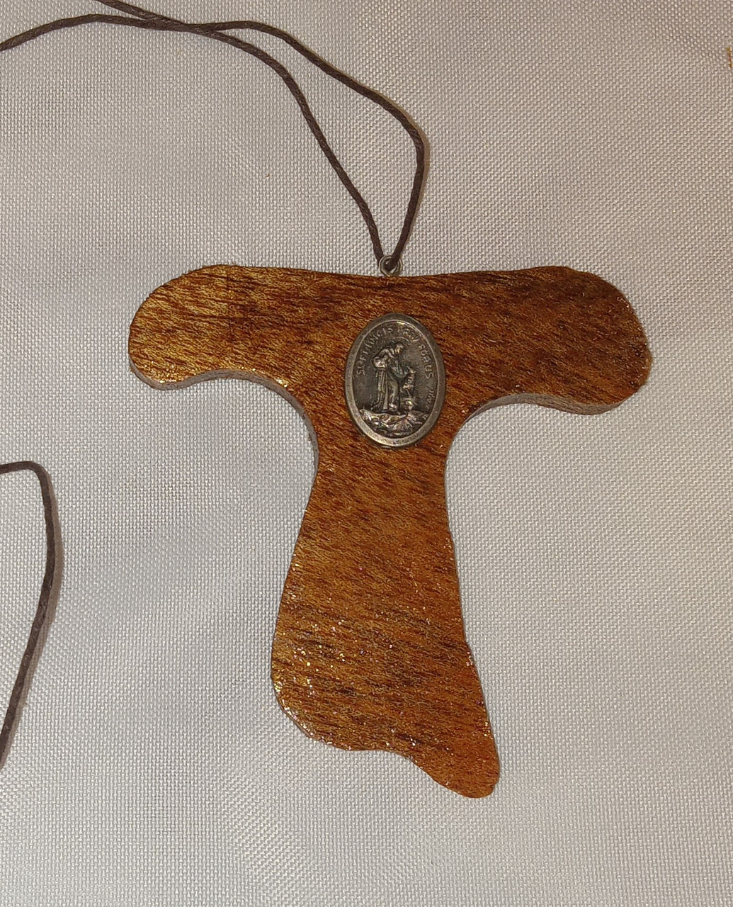 Tau Cross with St. Francis Medal Necklace