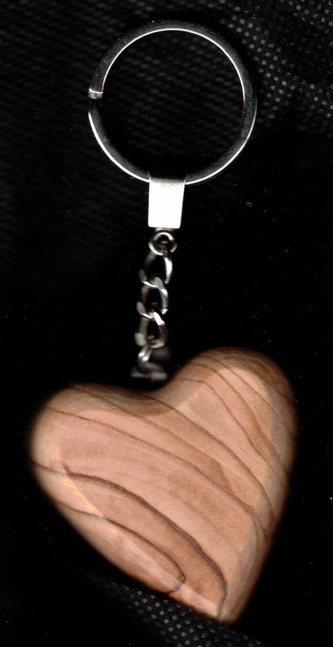 small olive wood heart keychain (made by Christians in the Holy Land)