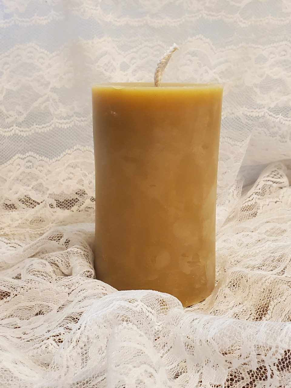 100% Beeswax Handcrafted Cylinder Candle 3" x 6"