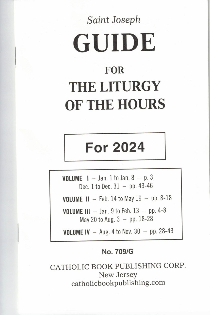 2024 Large Print St. Joseph Guide for 4 Volume Breviary Liturgy of the Hours 709/G