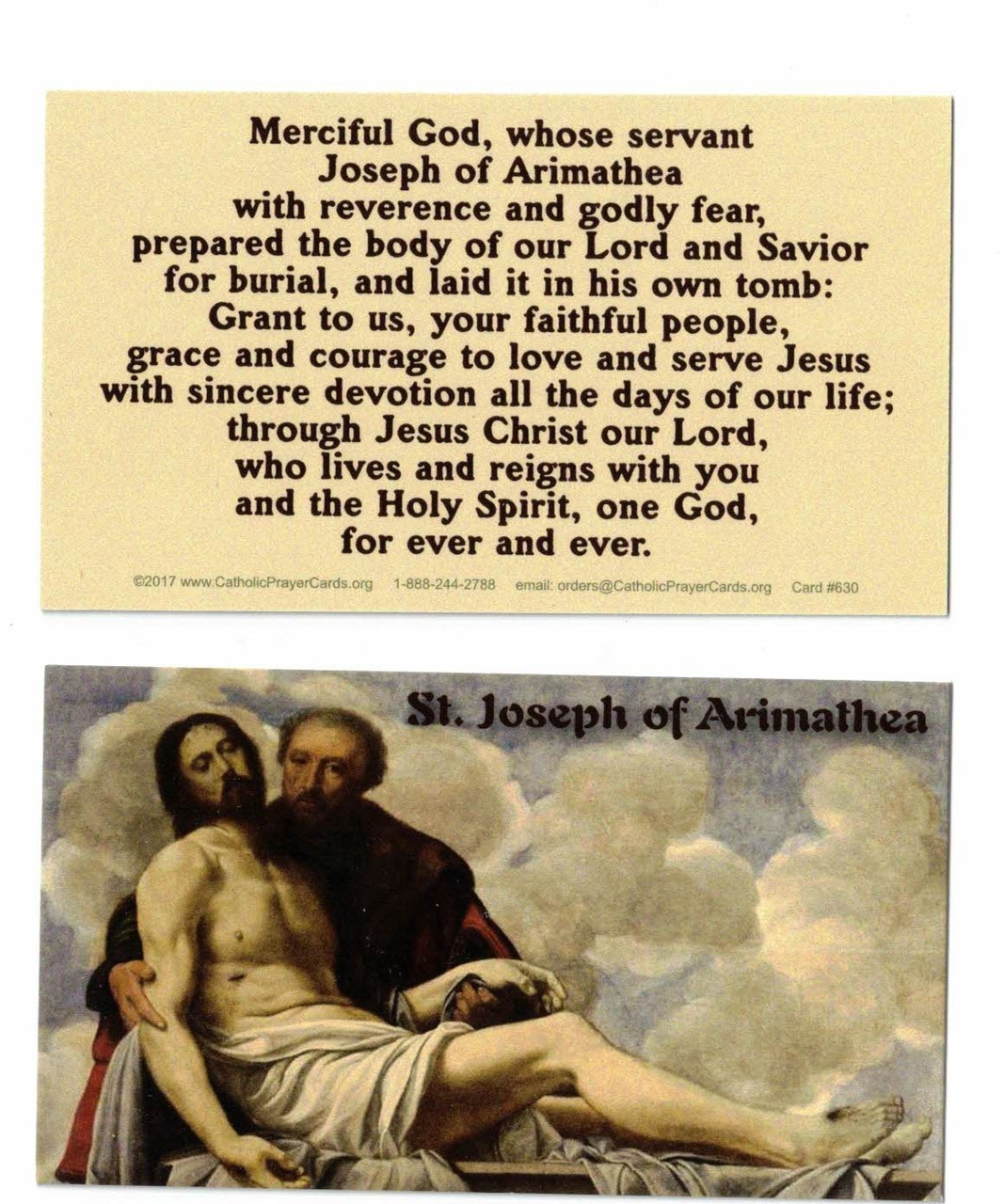 Saint Joseph of Arimathea prayer card