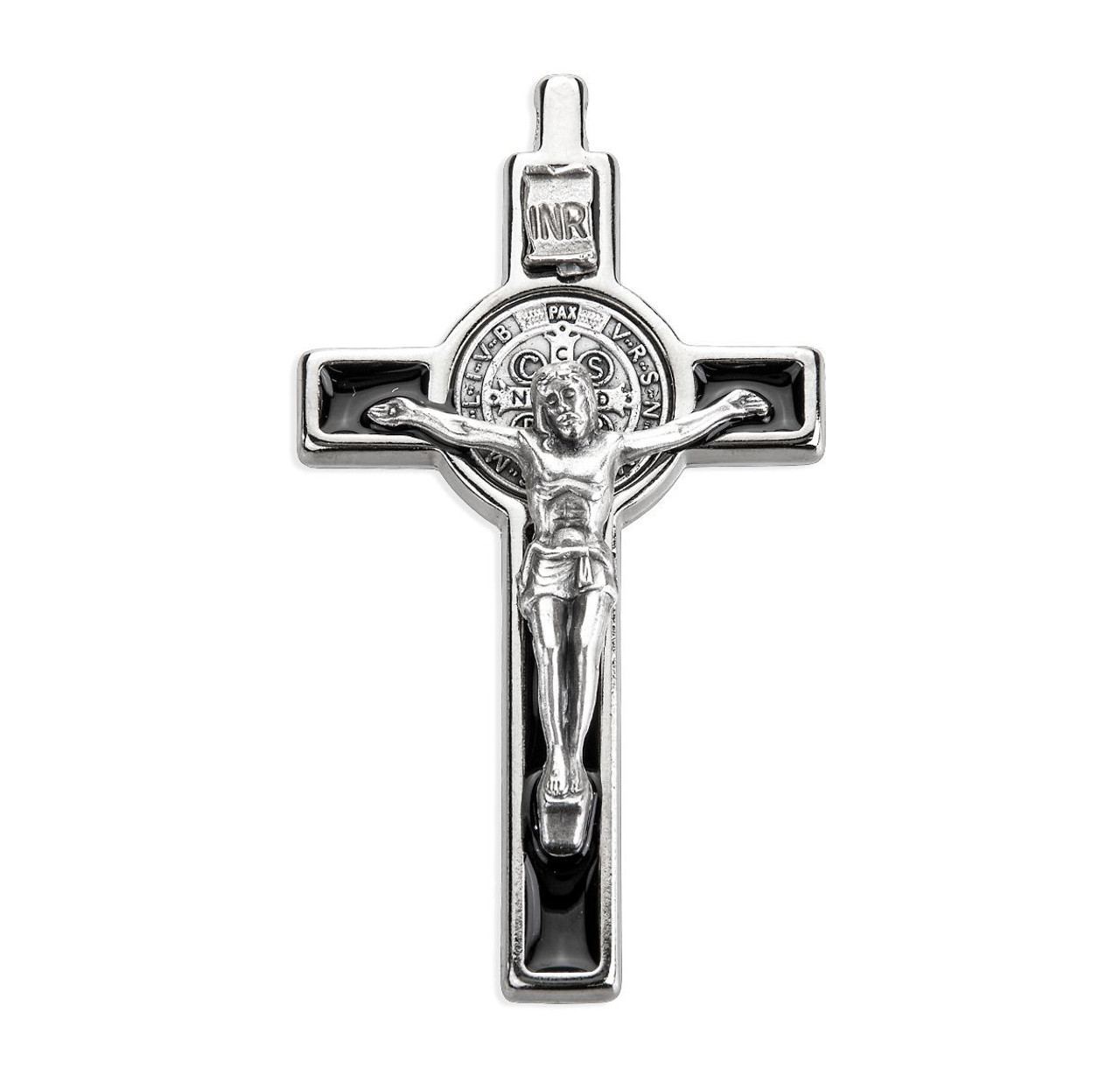 3" Saint Benedict Black Epoxied Crucifix