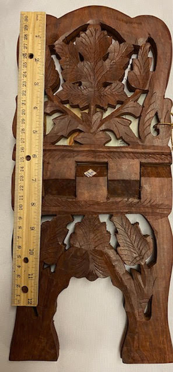 Carved wood Bible (book) stand - made in India