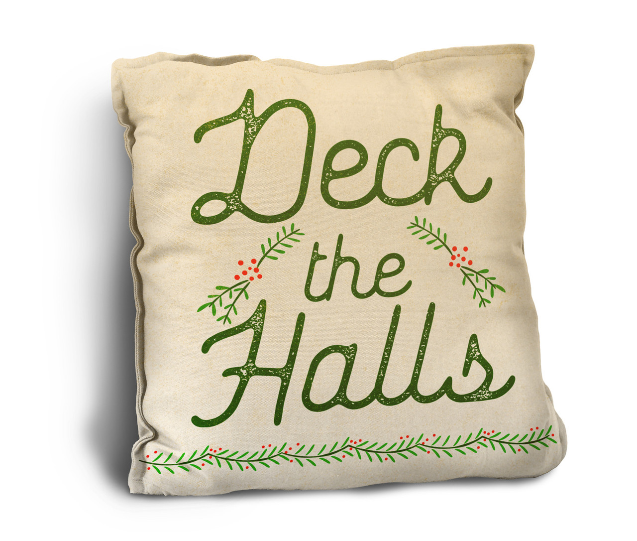 "Deck the Halls" Rustic Pillow