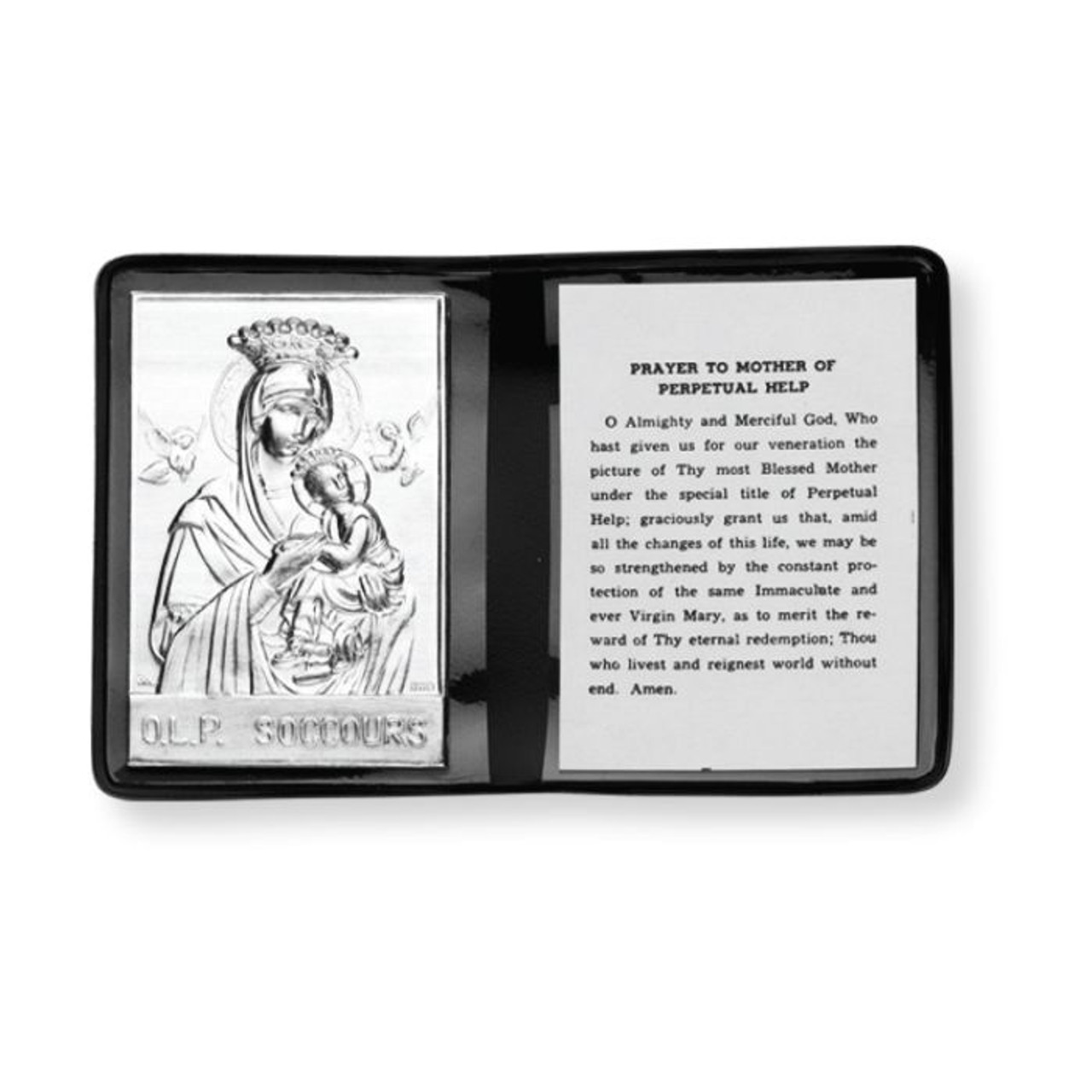 Our Lady of Perpetual Help Metal Plaque in Folder