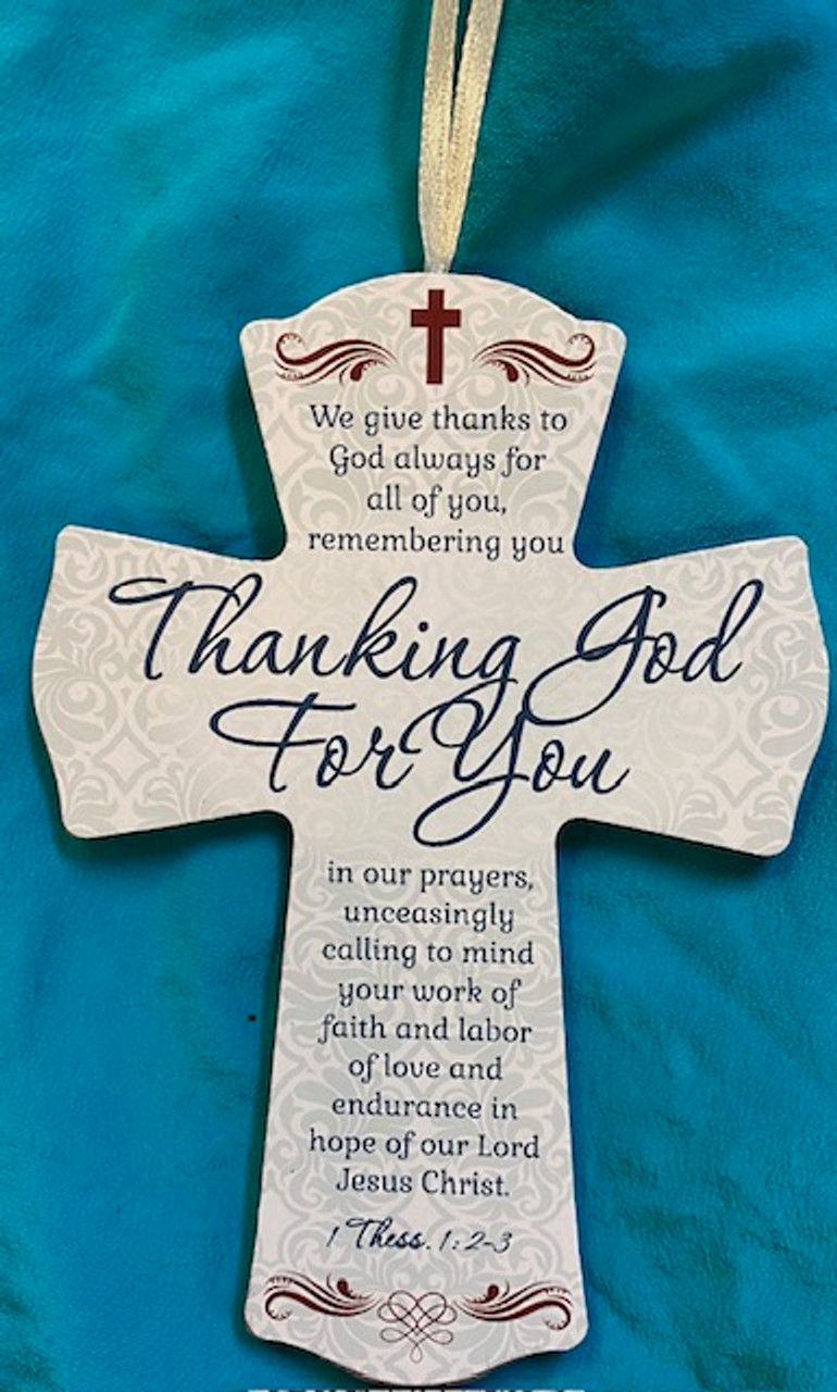6" Wall Cross - Thanking God For You