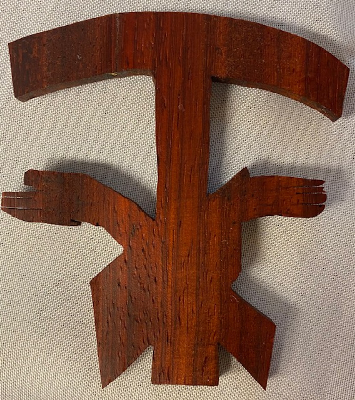 4.25" Handmade Crossed Arms Wooden Tau Wall Cross