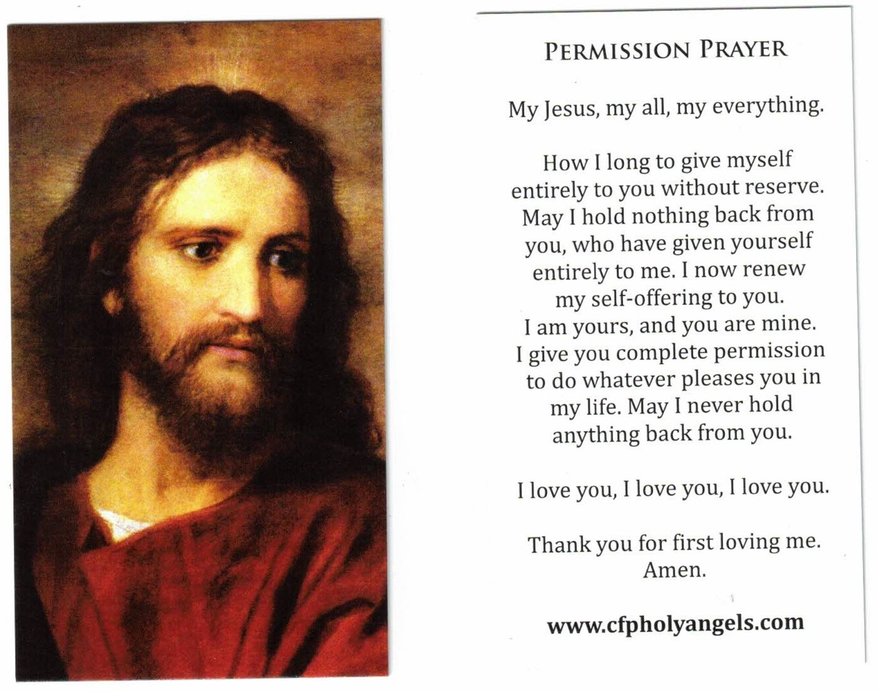 Permission Prayer to Our Lord Jesus Christ