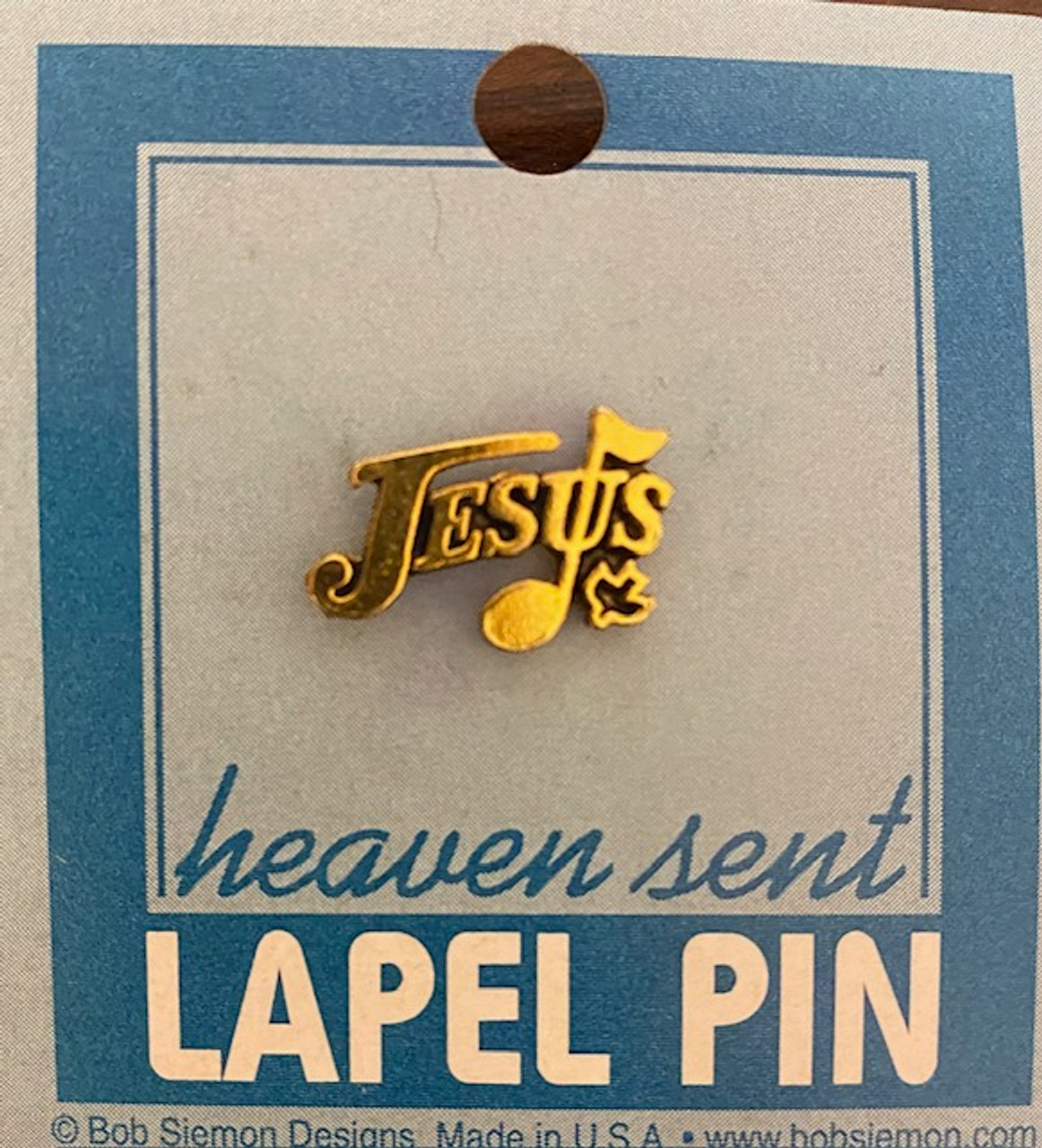 Jesus Lapel Pin with Musical Note