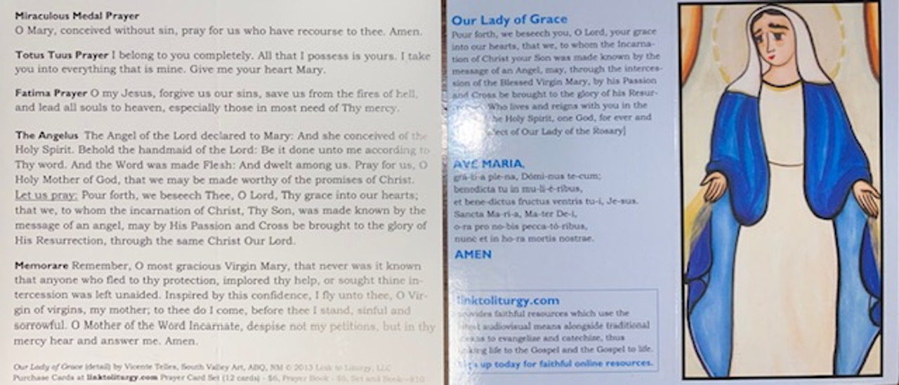 Our Lady of Grace - Fold open Holy Card