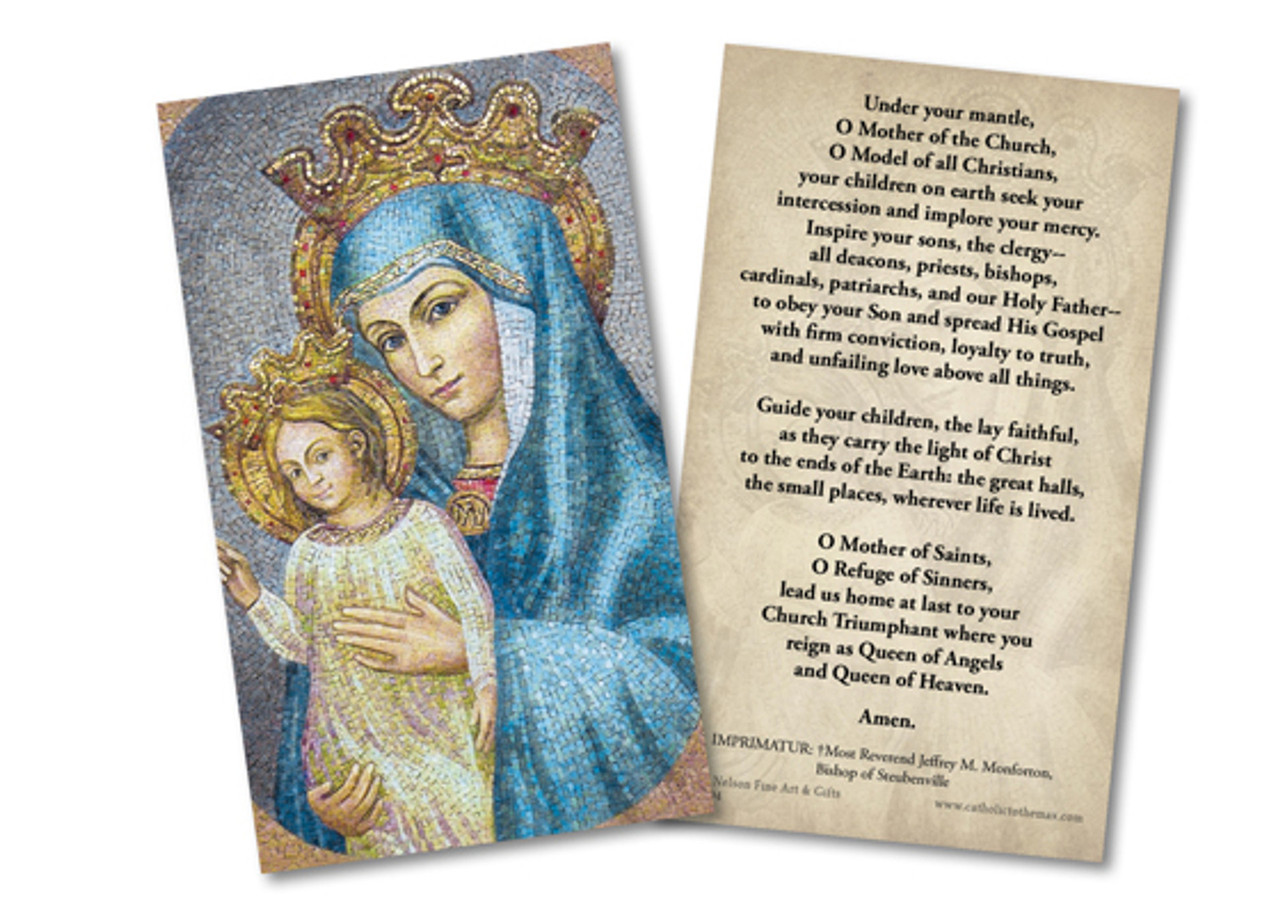 Mater Ecclesiae - St. Peter's Square Mosaic Holy Card
Mary Mother of the Church