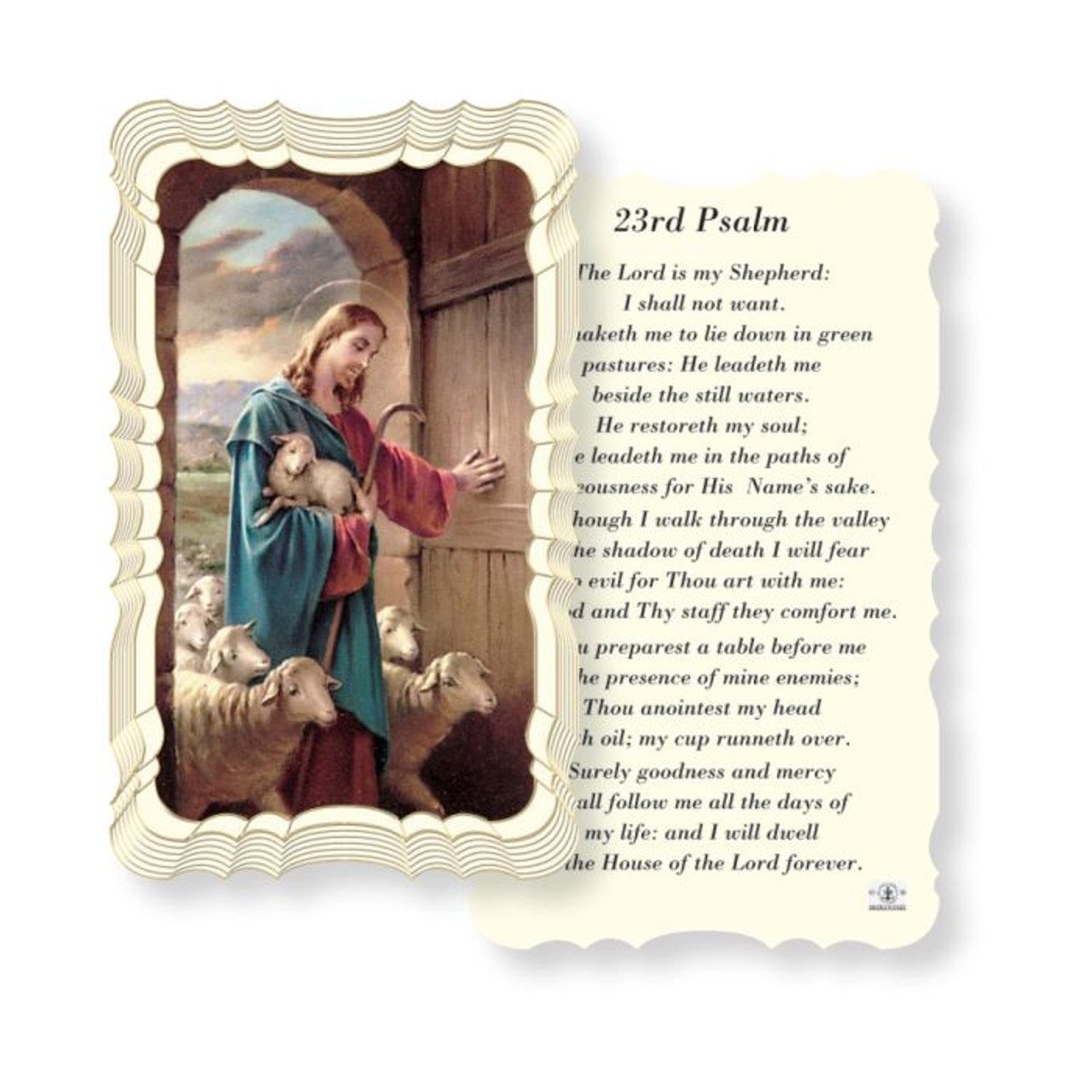 Psalm 23 The Lord Is My Shepherd Prayer Card with Scroll Border