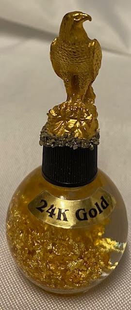 24K GOLD FLAKE "GOLDEN RAIN" SNOW GLOBE PAPERWEIGHT
