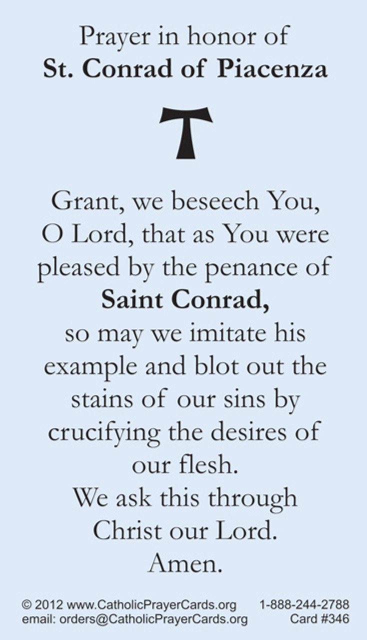 St. Conrad Prayer Card