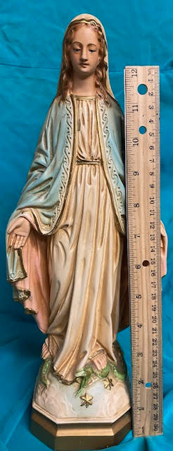Vintage Chalkware Statue of Our Lady Crushing serpent - Stunnung