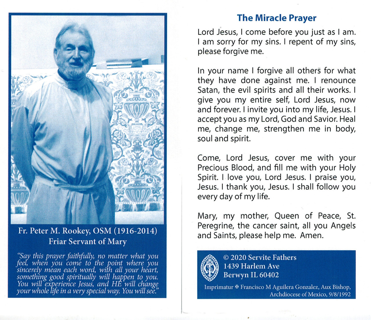 The Miracle Prayer by Fr. Rookey