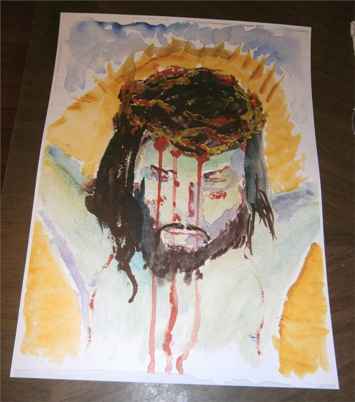 Jesus, Forsaken and Forgiving. Watercolor by Dom Julian Stead, OSB.