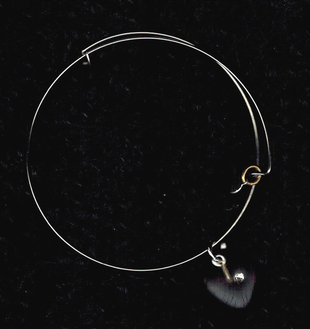 Joanna and Susanna Wire Bracelet with Heart Charm and accent "diamond"