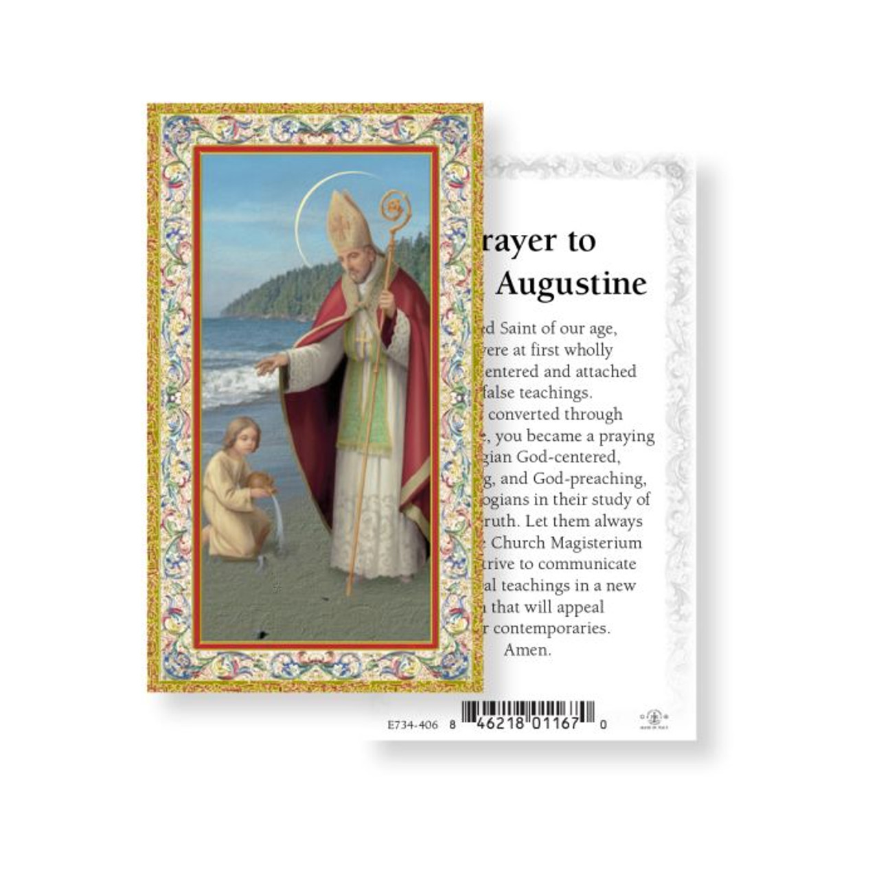Prayer to Saint Augustine Holy Card