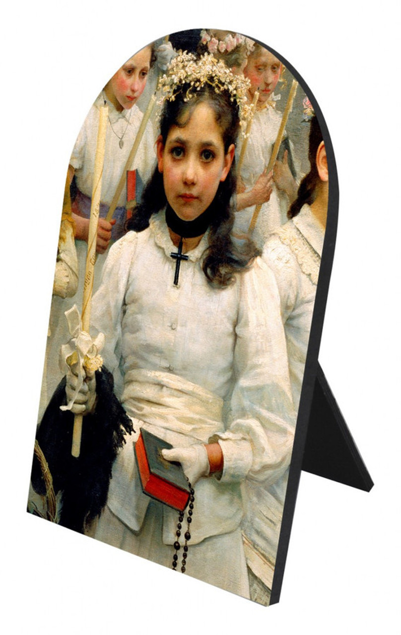 After the First Holy Communion (Detail 1 Girl) Arched Desk Plaque