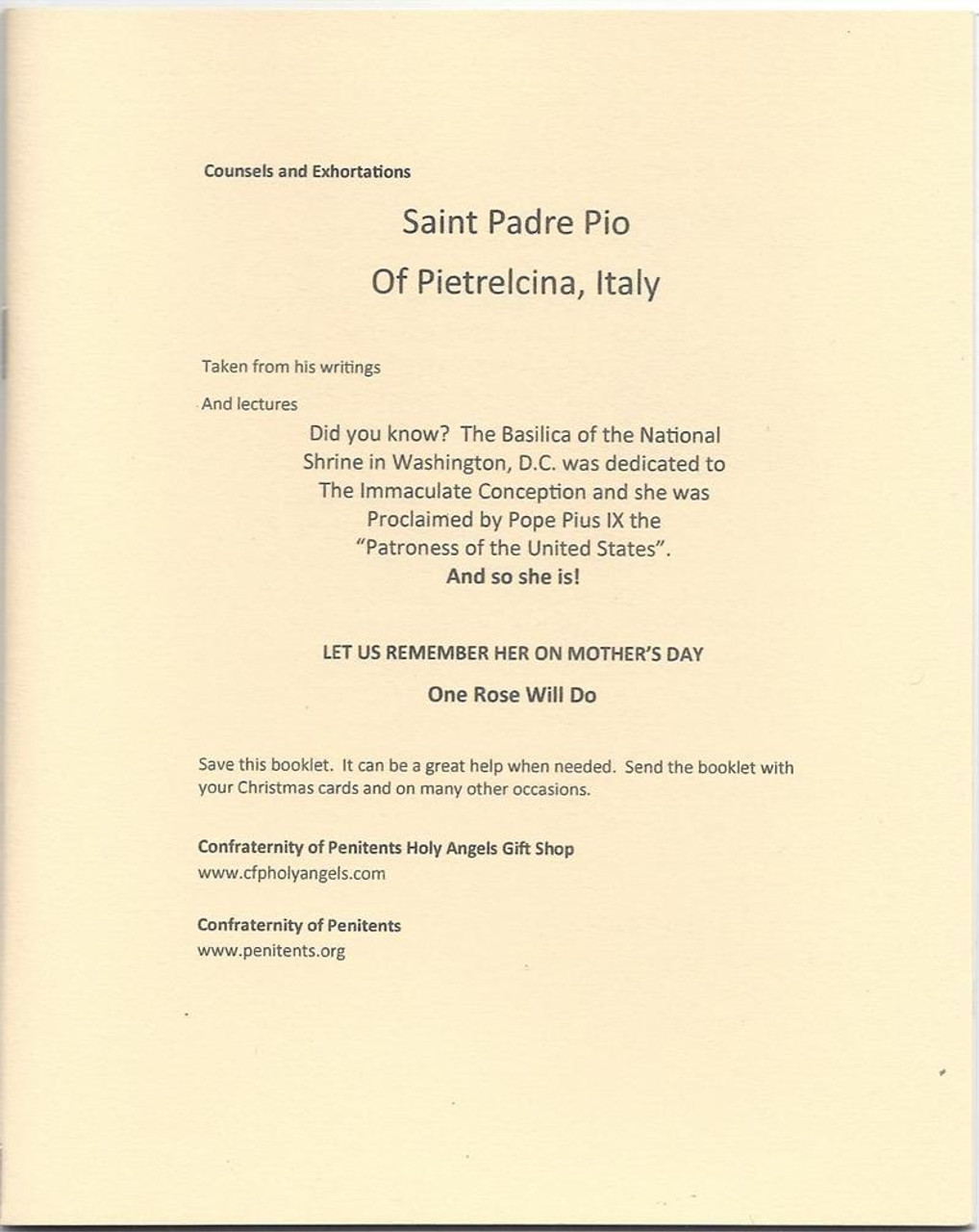 Counsels and Exhortations of Saint Padre Pio of Pietralcina, Italy