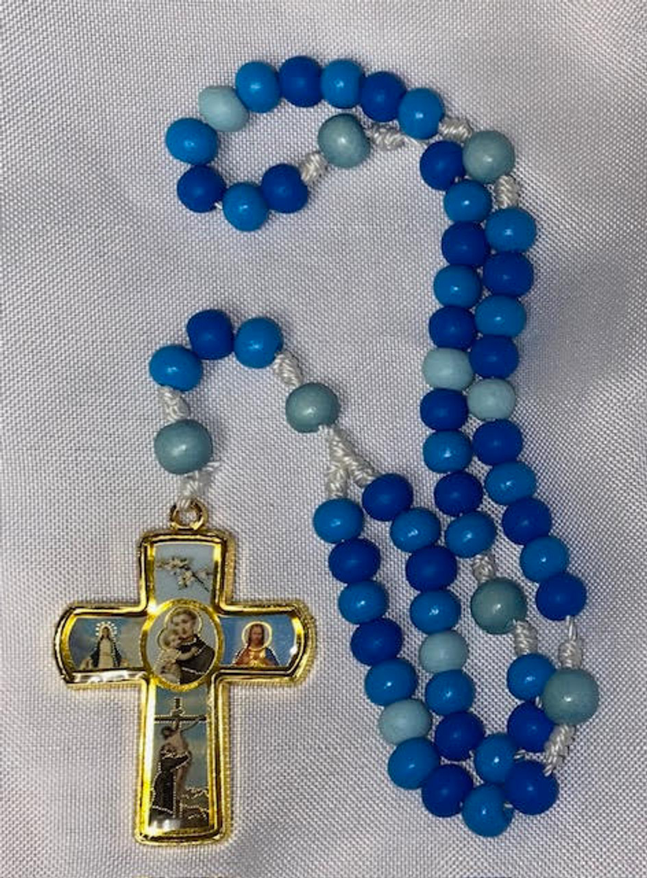 Unique Handcrafted Franciscan Rosary with Beautiful Colorful Cross 
