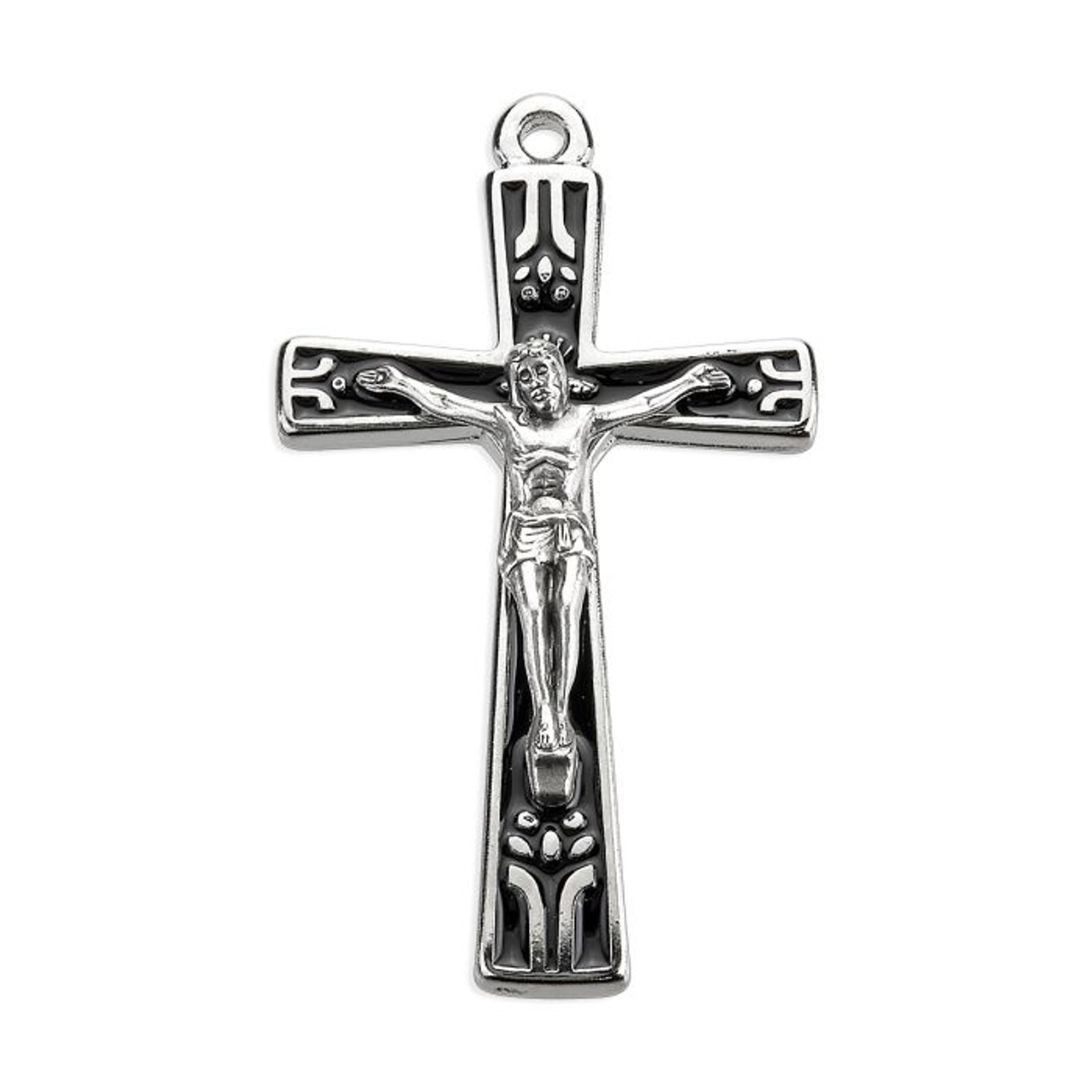 3 1/4" Crucifix with a Black Inlay