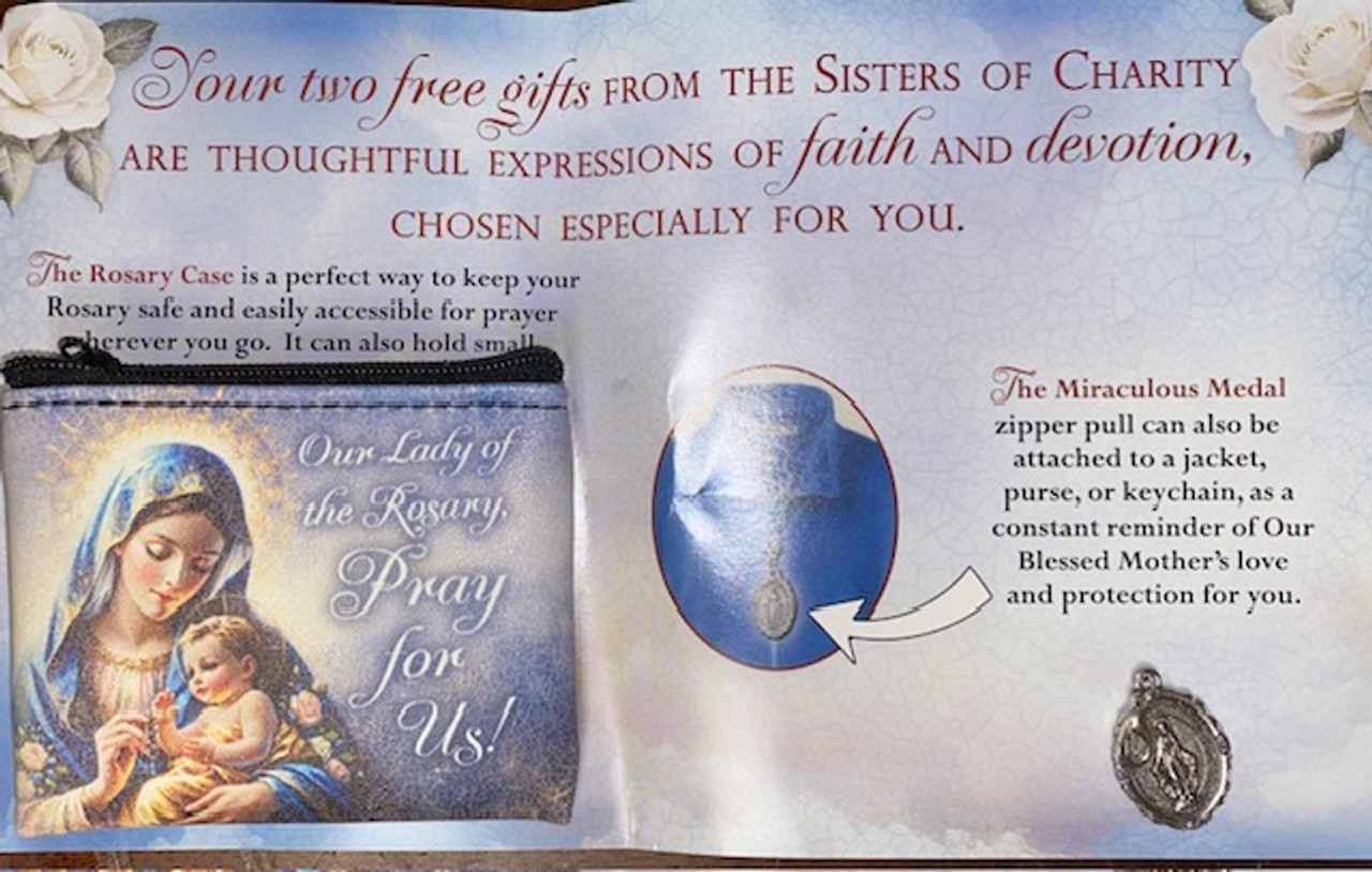 Marian Rosary Case with Miraculous Medal Clip