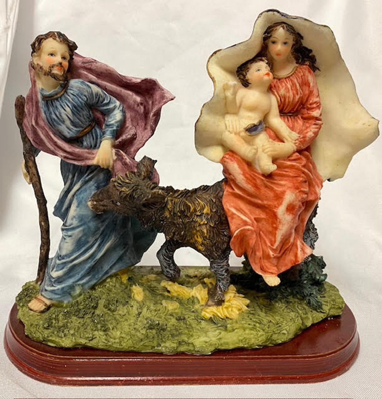 Flight Into Egypt Statue - Pre-owned - Resin on Wood Base - February 17