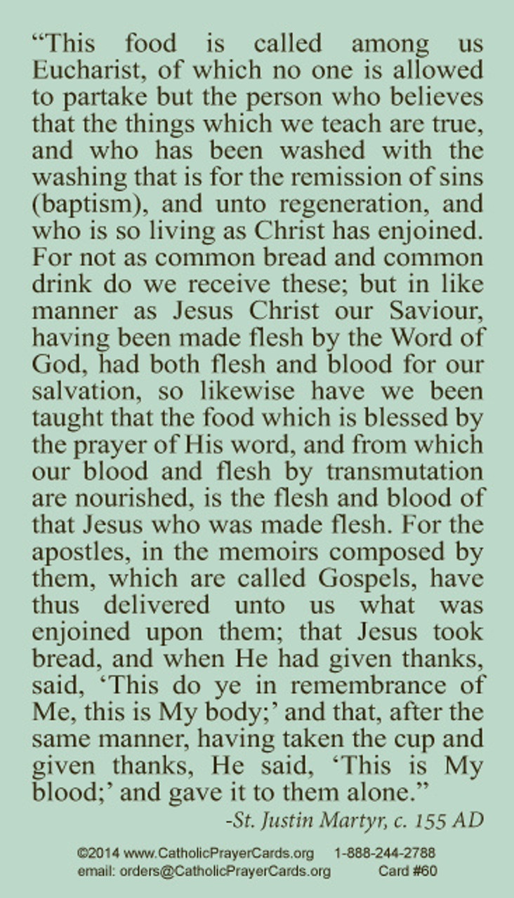 St. Justin Martyr Prayer Card