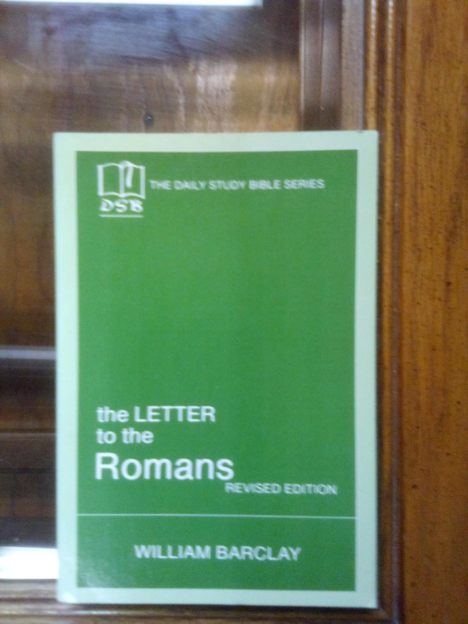 "THE DAILY STUDY BIBLE SERIES - THE LETTER TO THE ROMANS" - BY WILLIAM BARCLAY - THIS IS A USED BOOK IN GOOD CONDITION - This book was invaluable in a verse by verse small group study of Romans. Great reference book.