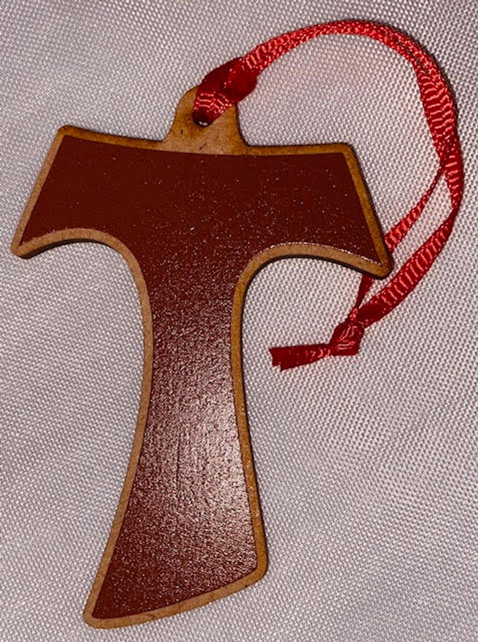 Franciscan Tau Wood Christmas Ornament - Simple & Elegant Franciscan Tau Wood Christmas Ornament - Simple & Elegant