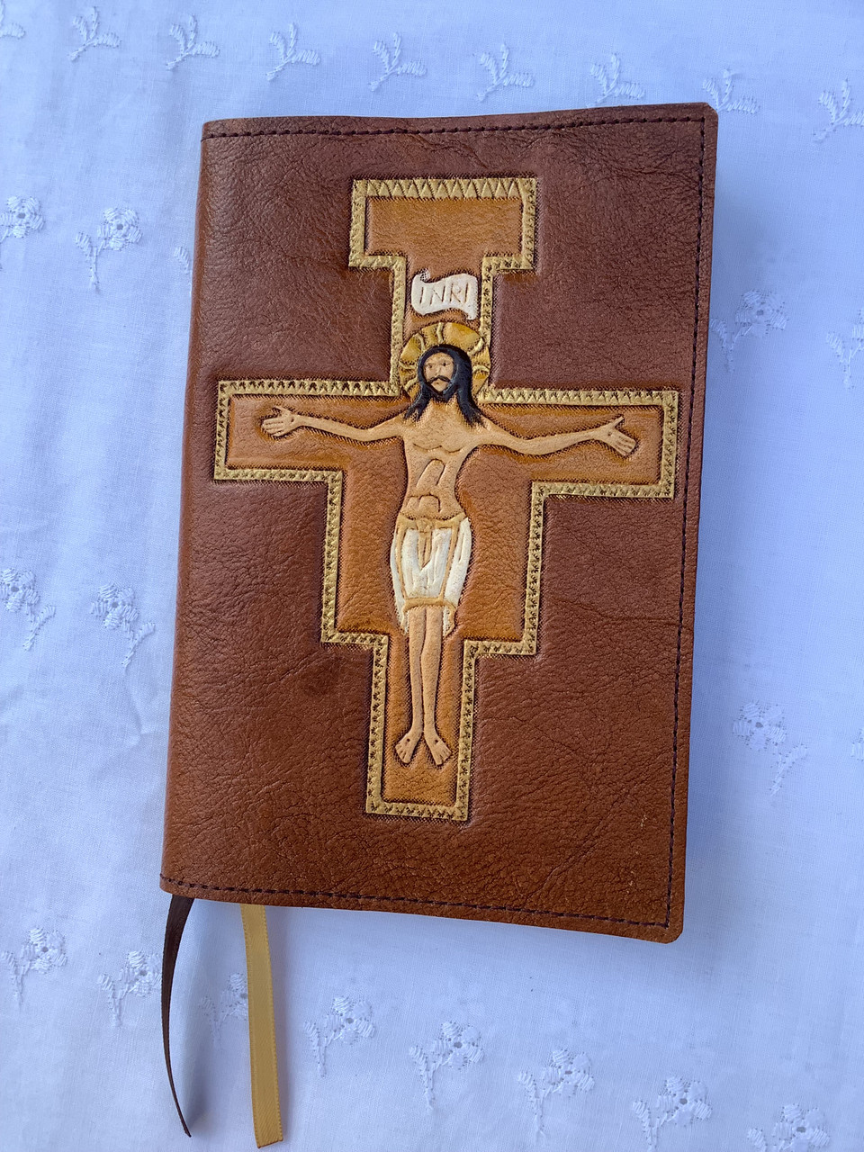  Handcrafted Full Grain Leather Magnificat Cover (Regular Size) - San Damiano Cross