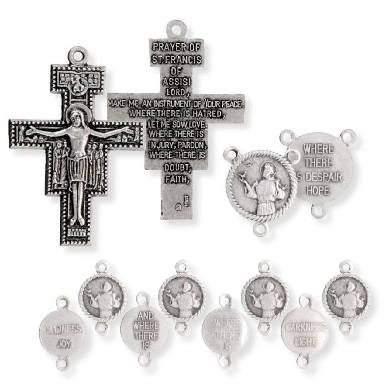St. Francis Rosary with San Damiano Cross - Rosewood Beads with lovely scent - includes gift bag